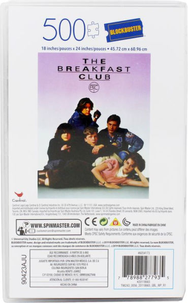 The Breakfast Club 500 Piece Jigsaw Puzzle in Plastic Retro Blockbuster VHS Video Case