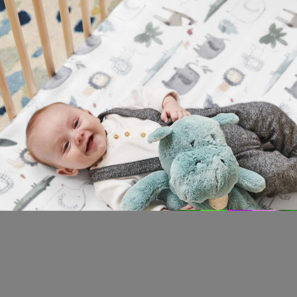 Baby GUND Oh So Snuggly Hippo Large Plush Stuffed Animal Teal Blue and Cream, 12.5"