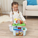 Alternative view 3 of Mighty Express, Farm Station Adventure Bucket and 11-Piece Train Track Set with Exclusive Farmer Faye Toy Train