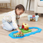 Alternative view 8 of Mighty Express, Farm Station Adventure Bucket and 11-Piece Train Track Set with Exclusive Farmer Faye Toy Train