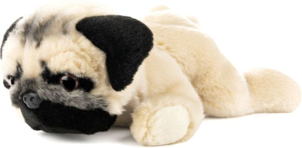 Doug the pug laying down plush