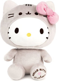 Title: Hello Kitty x Pusheen - Hello Kitty wearing Pusheen onesie plush