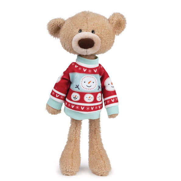GUND Toothpick with Holiday Sweater Classic Teddy Bear Stuffed Animal for Ages 1 and Up Beige/Red/White, 15"