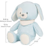 Alternative view 7 of Baby GUND Sustainable Puppy Plush Stuffed Animal Made from Recycled Materials For Babies and Newborns Blue/Cream, 13