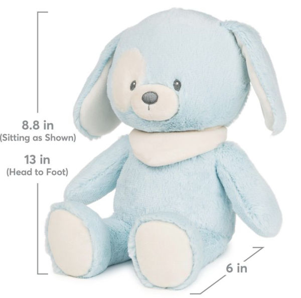 Baby GUND Sustainable Puppy Plush Stuffed Animal Made from Recycled Materials For Babies and Newborns Blue/Cream, 13"