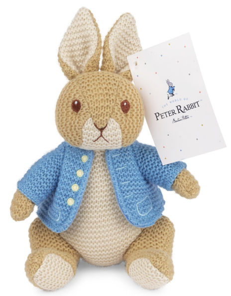 GUND Beatrix Potter Peter Rabbit Knit Plush, Easter Gift, Easter Bunny Stuffed Animal for Ages 1 and Up, Brown/Blue, 6.5"