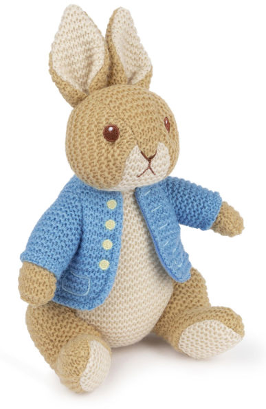 GUND Beatrix Potter Peter Rabbit Knit Plush, Easter Gift, Easter Bunny Stuffed Animal for Ages 1 and Up, Brown/Blue, 6.5"
