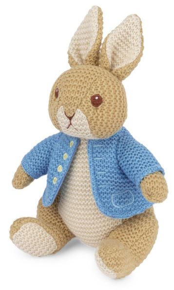GUND Beatrix Potter Peter Rabbit Knit Plush, Easter Gift, Easter Bunny Stuffed Animal for Ages 1 and Up, Brown/Blue, 6.5"