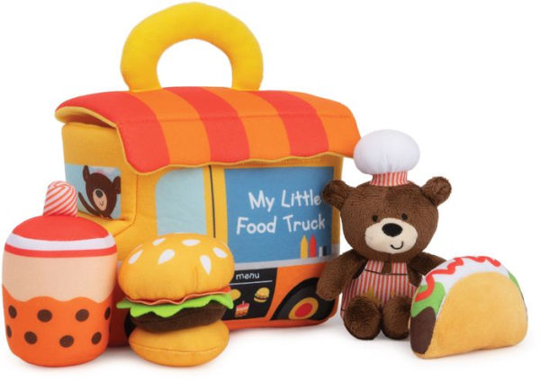 Baby GUND Play Soft Collection, My Little Food Truck 5-Piece Plush Playset with Rattle, Squeaker and Crinkle Plush Toys, Sensory Toy for Babies and Newborns, 7.5"