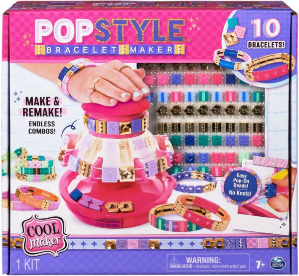 Cool Maker PopStyle Bracelet Maker Expansion Pack, 50+ Gem Beads, 3  Friendship Bracelets, Bracelet Making Kit, DIY Arts and Crafts Kids Toys  for Girls