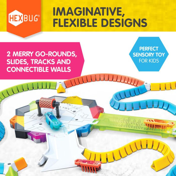 HEXBUG Flash Nano Nano Zone - Colorful Sensory Playset for Kids - Build Your Own Zone - Over 60 Pieces and Batteries Included