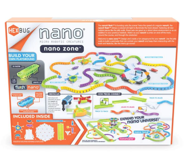 HEXBUG Flash Nano Nano Zone - Colorful Sensory Playset for Kids - Build Your Own Zone - Over 60 Pieces and Batteries Included