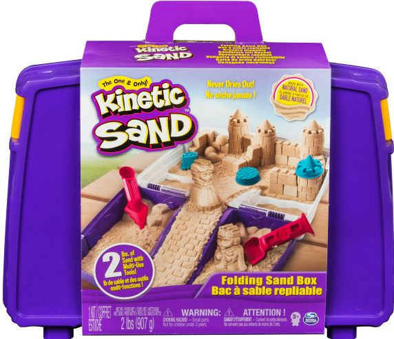 Kinetic Sand, Folding Sand Box with 2lbs of Kinetic Sand and Mold and Tools