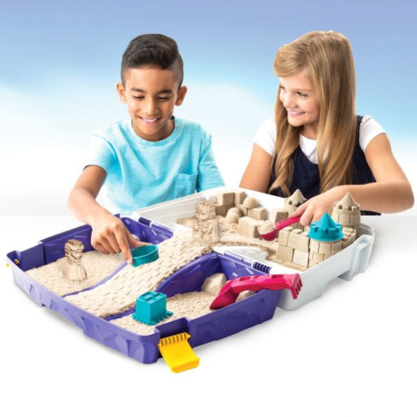 Kinetic Sand, Folding Sand Box with 2lbs of Kinetic Sand and Mold and Tools
