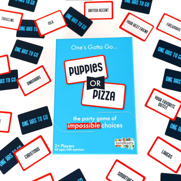 Puppies or Pizza? The Card Game of Impossible Choices Family Games, Adult Games, Travel Games, Camping Games Party Games for Adults & Kids Ages 8+