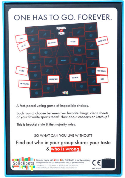 Puppies or Pizza? The Card Game of Impossible Choices Family Games, Adult Games, Travel Games, Camping Games Party Games for Adults & Kids Ages 8+