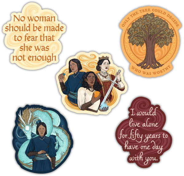 The Priory of the Orange Tree 5-Vinyl Sticker Pack