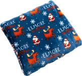 Alternative view 2 of Elmore the Christmas Moose Navy Printed 50x70 Throw