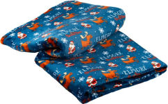 Alternative view 3 of Elmore the Christmas Moose Navy Printed 50x70 Throw