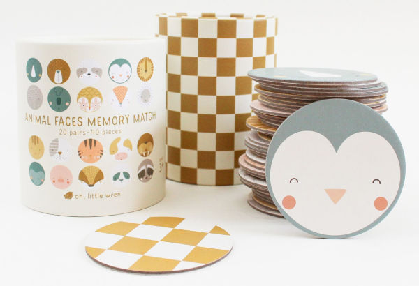 Animal Faces Memory Match Game
