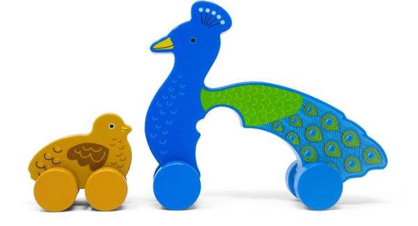 Big & Little Peacock Wooden Roller Toys