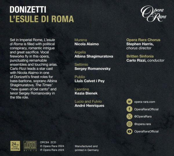 Donizetti: L'esule di Roma