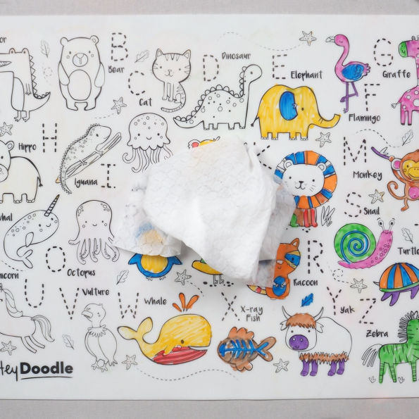 Into The Wild - Reusable silicone A3 mat: A to Z Animals