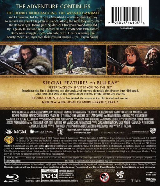 The Hobbit: The Desolation of Smaug [3 Discs] [Blu-ray/DVD]