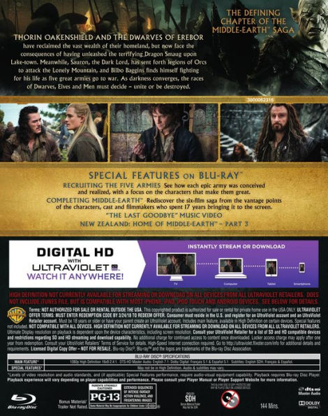 The Hobbit: The Battle of the Five Armies [Blu-ray]