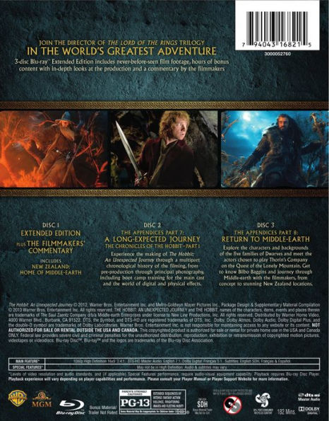 The Hobbit: An Unexpected Journey [Extended Edition] [Blu-ray]