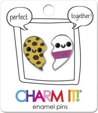 Title: CHARM IT! Cookies & Milk Heart Enamel Pin