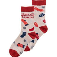 Title: He Sees You When You're Drinking Holiday Socks