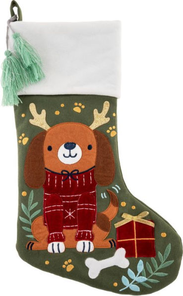 Dog Embroidered Stocking