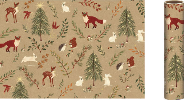 Foxes and Bunnies Continuous Roll Wrap