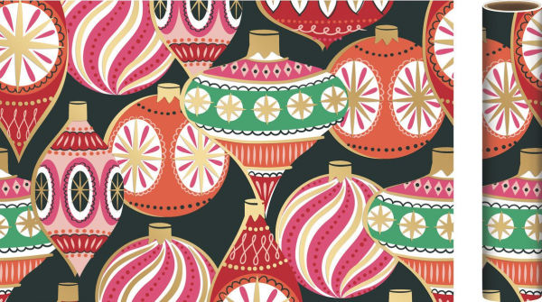 Colorful Ornament Continuous Roll Wrap