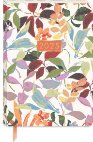 Title: 2025 Layered Leaves Cream Softcover 17-Month Monthly Planner