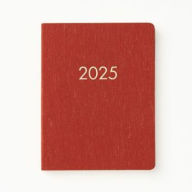 Title: 2024-2025 Red Linen Bookcloth Weekly Desk Academic Planner 18 Month