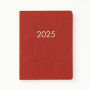 2024-2025 Red Linen Bookcloth Weekly Desk Academic Planner 18 Month