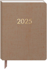 Title: 2024-2025 Oatmeal Bookcloth Large Monthly Desk Planner 18 Month