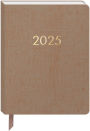 2024-2025 Oatmeal Bookcloth Large Monthly Desk Planner 18 Month