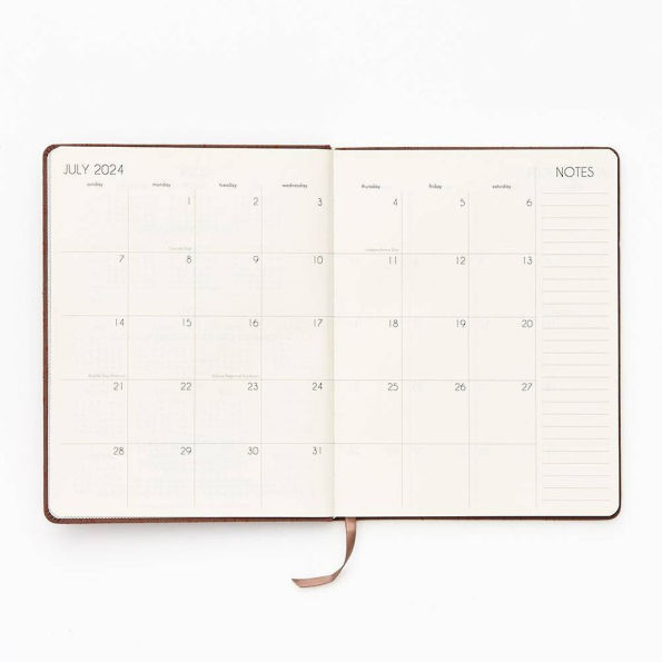 2024-2025 Paper Source Oatmeal Bookcloth Weekly Desk Academic Planner 18 Month