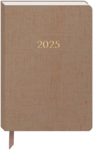Title: 2024-2025 Oatmeal Bookcloth Daily Planner 12 Month July 2024-June2025