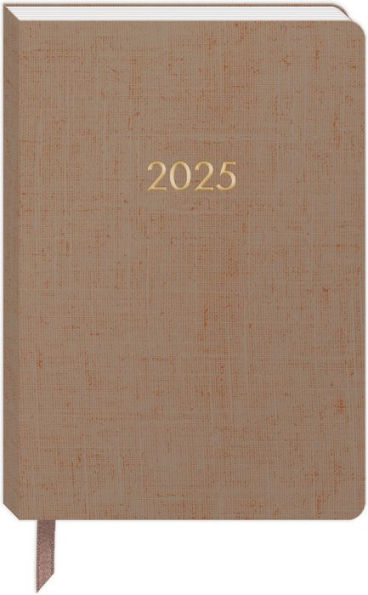 2024-2025 Paper Source Oatmeal Bookcloth Daily Planner 12 Month July 2024-June2025