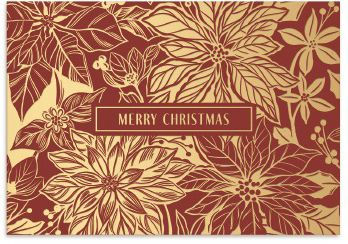 Golden Botanicals Poinsettia Holiday Boxed Cards