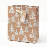 Title: White Glitter Trees Medium Gift Bag