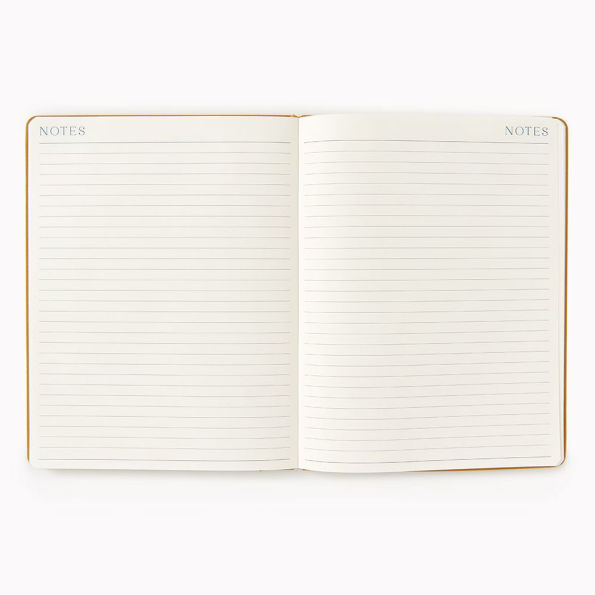 2025-2026 Paper Source Mustard Bookcloth 17-Month Monthly Desk Planner