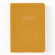 Title: 2025-2026 Paper Source Mustard Bookcloth 17-Month Weekly Pocket Planner