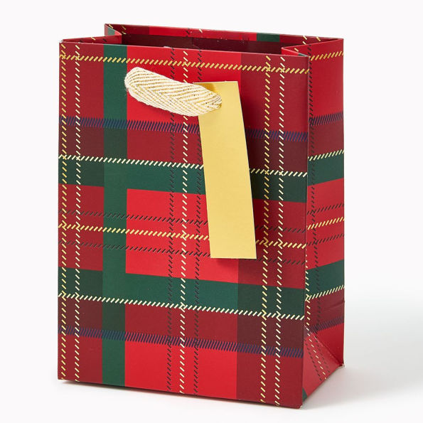 Holiday Plaid Small Gift Bag