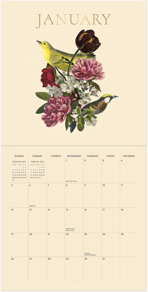 2026 Birds & Blooms Wall Calendar - Exclusive