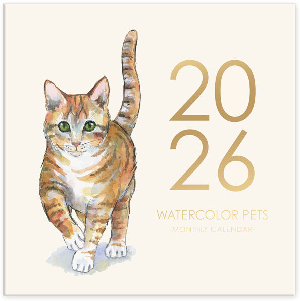 2026 Watercolor Pets Wall Calendar - Exclusive